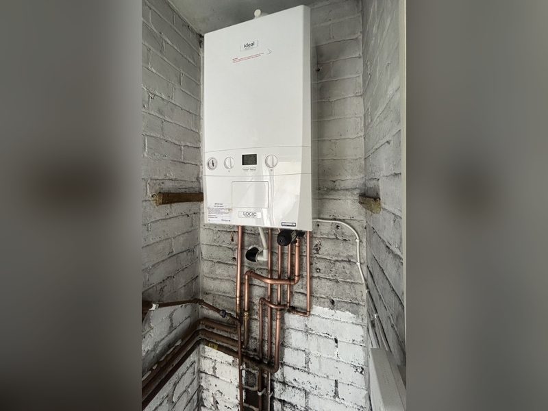 Finished combi boiler with new copper pipework