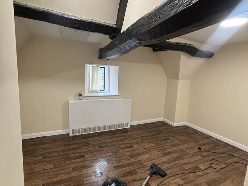 Redecorated room with new flooring